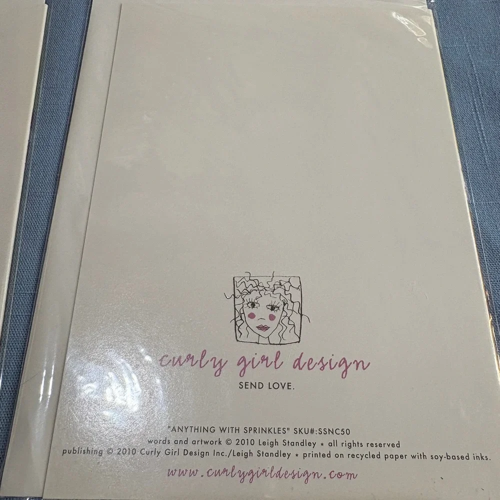 Friendship BFF Love Curly Girl Design Leigh Standley Greeting Cards 4 Whimsical